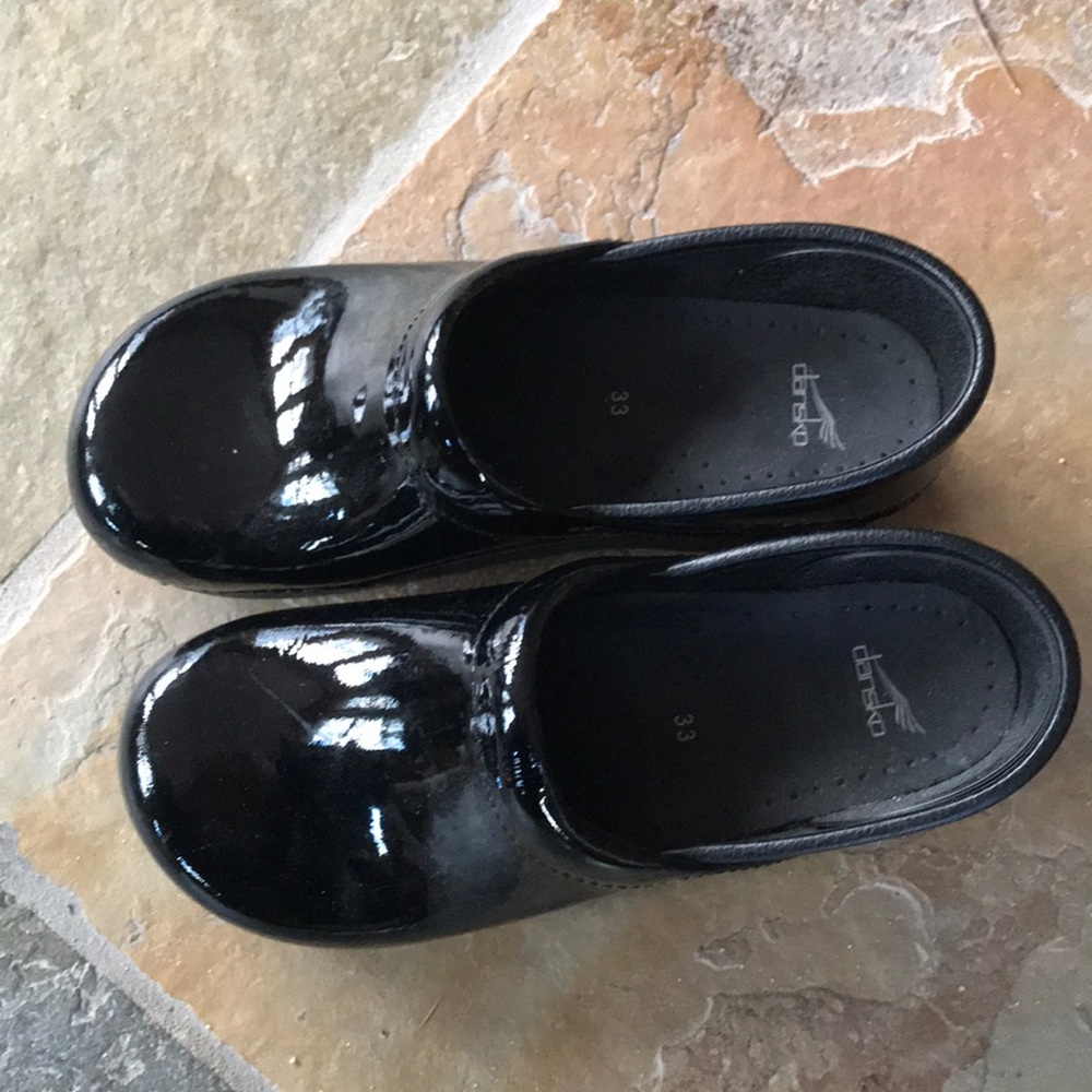 Size 33 black Dansko clogs